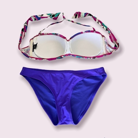 size large bikini bottom, size 12 top padded bra tie back very cute suit - Picture 5 of 6